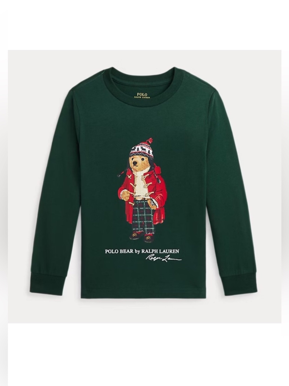 Polo Ralph Lauren Boys Teddy Bear Cotton Long-Sleeve Tee - Size 2T